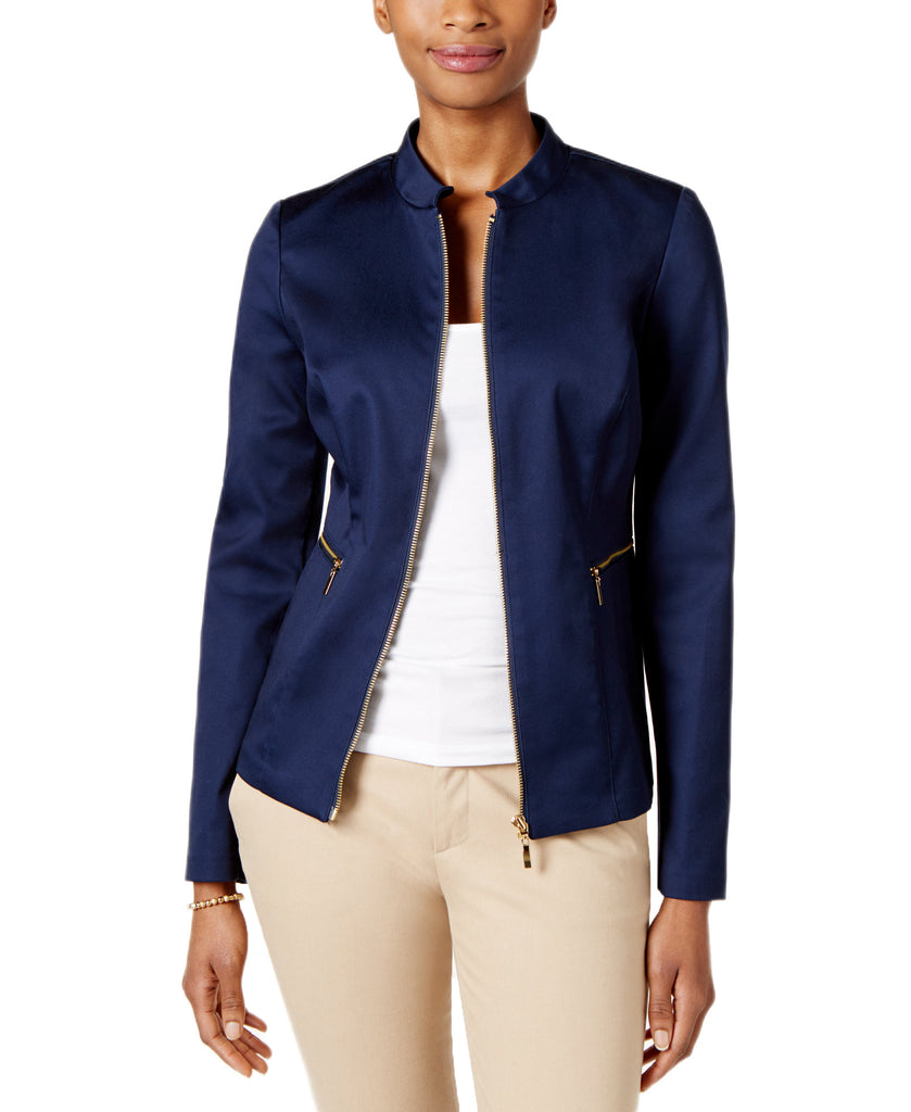 Charter Club Women Zip Front Jacket Intrepid Blue