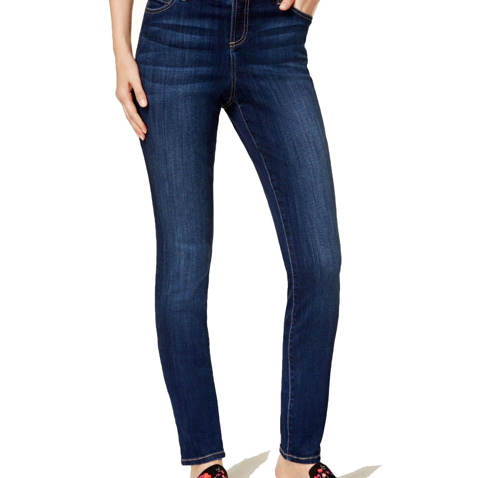 INC International Concepts Women Essentials Curvy Fit Skinny Jeans Rhodes Wash