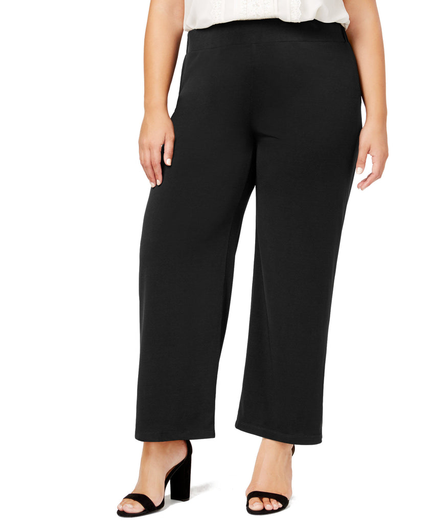 NY Collection Women Plus Petite Pull On Wide Leg Pants