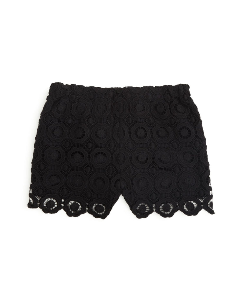 Aqua Girls Crochet Shorts Black