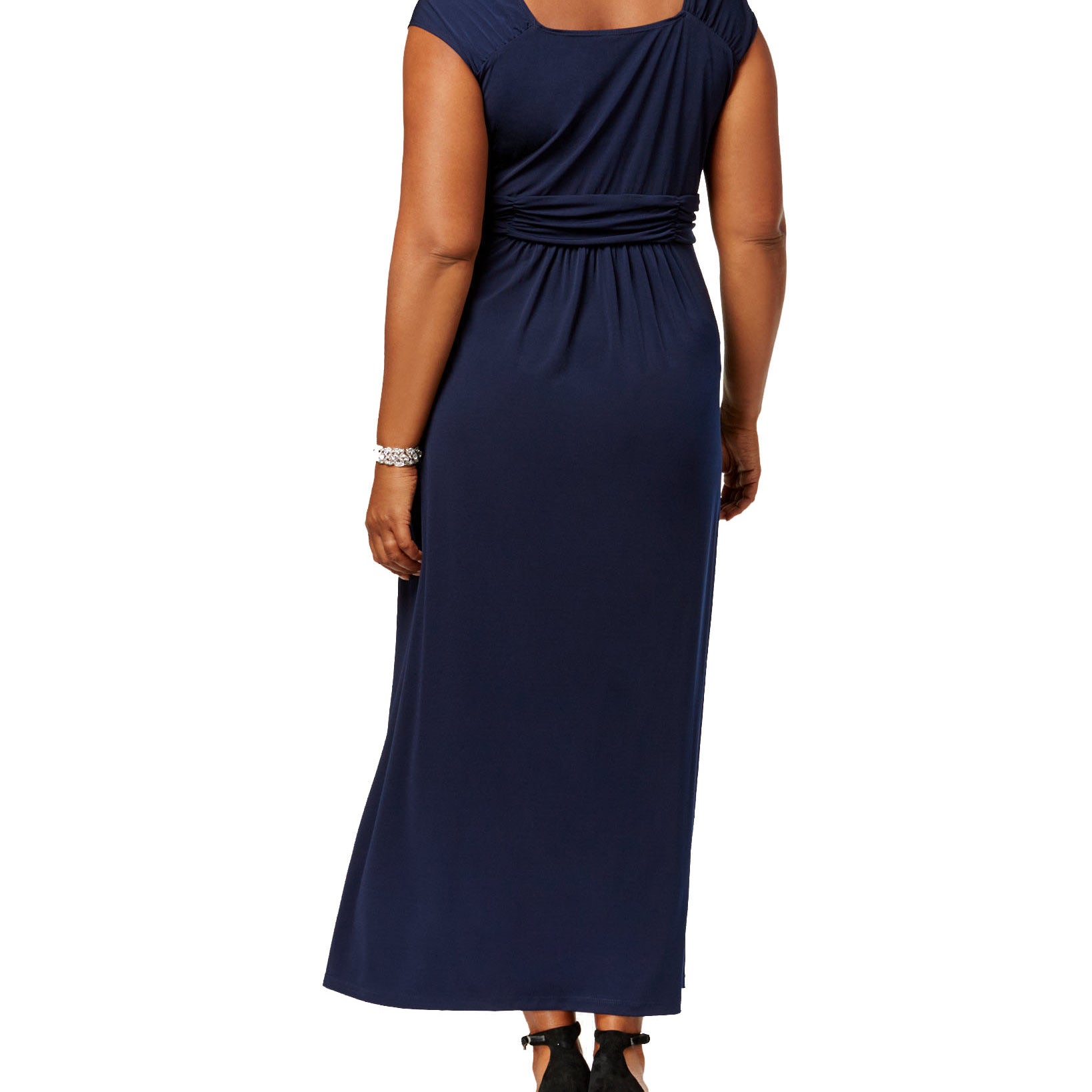 NY Collection Women Plus Ruched Empire Maxi Dress