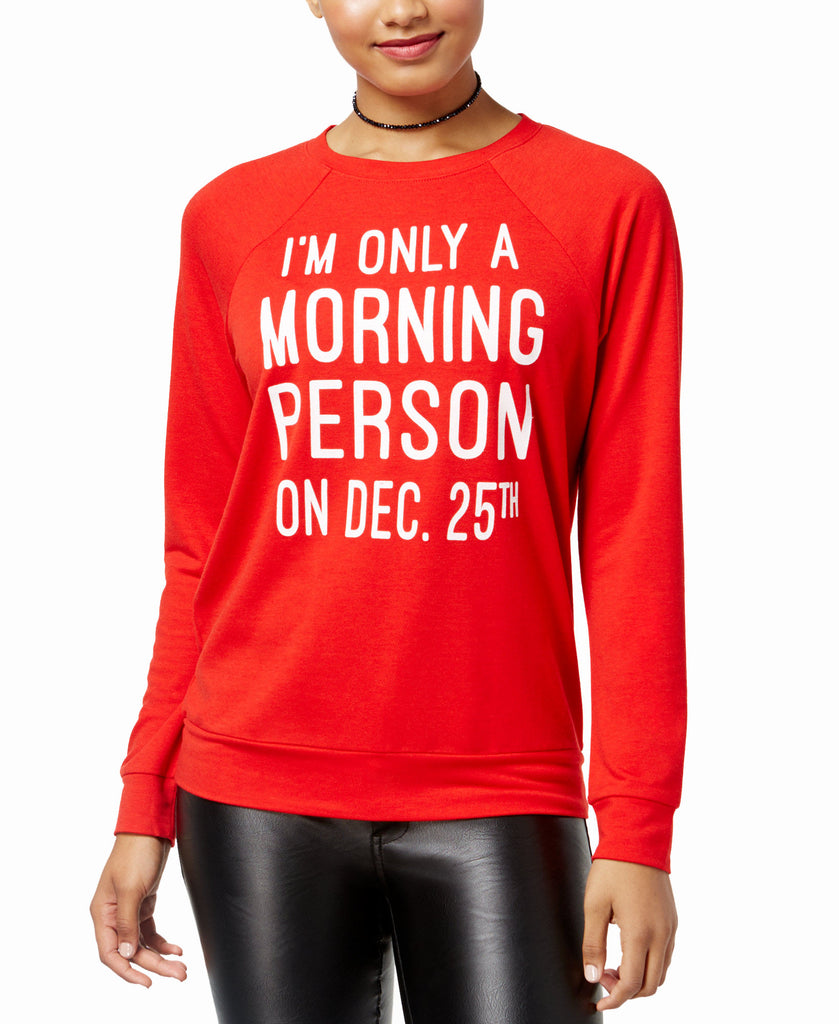 Rebellious One Women Morning Person Graphic Top Red