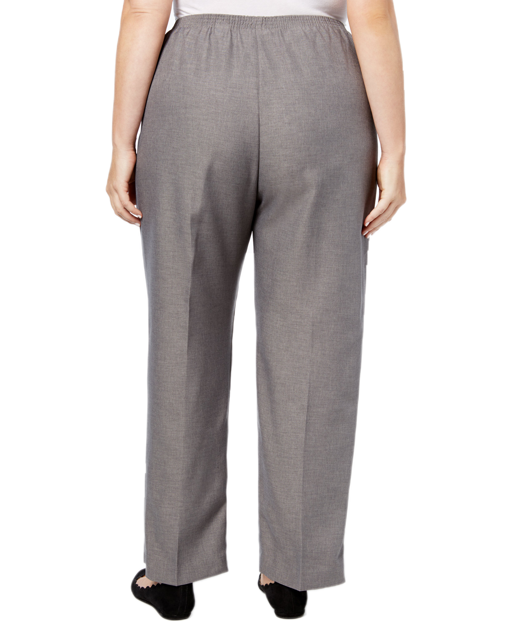Alfred Dunner Women Plus Classic Pull On Straight Leg Pants