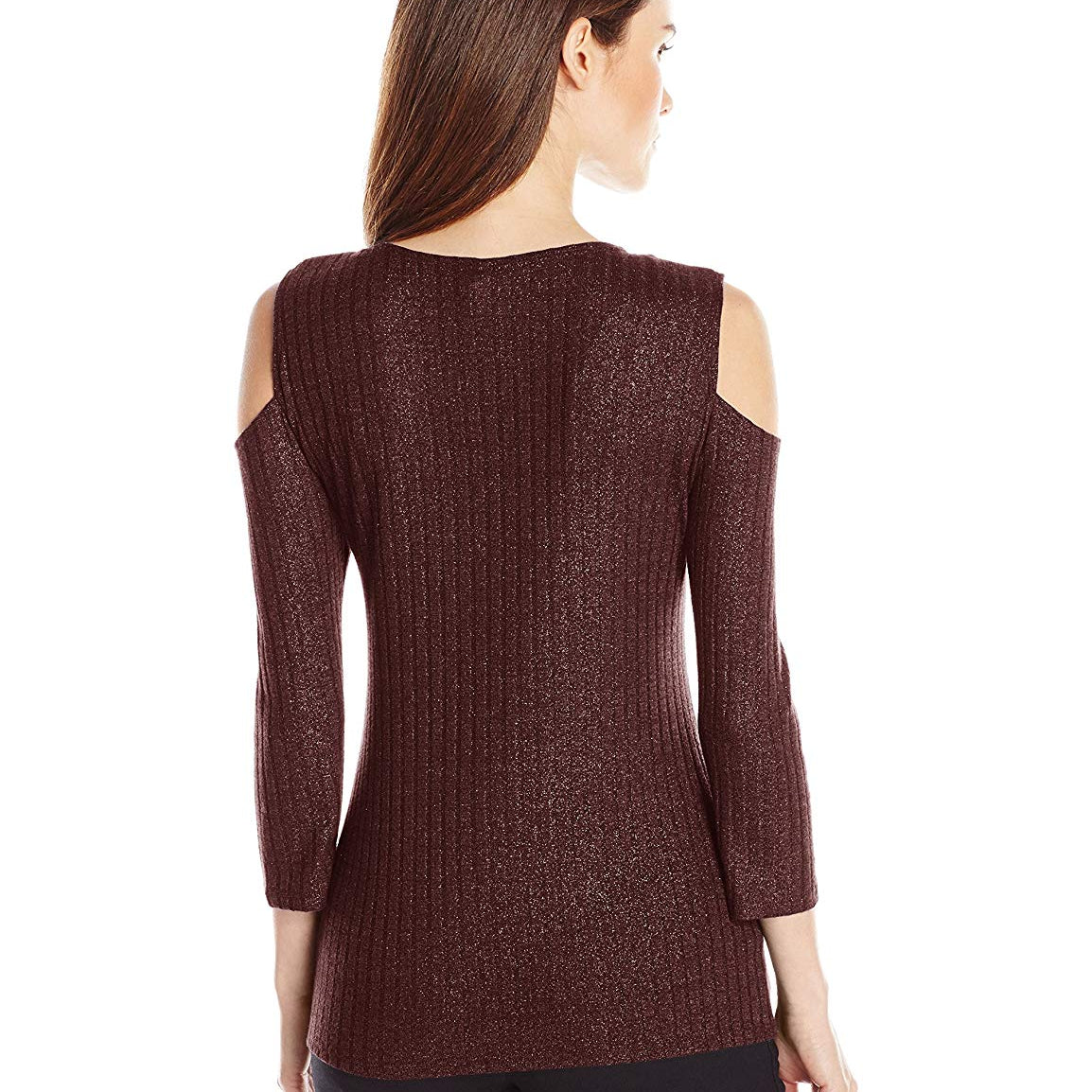 NY Collection Women Asymmetrical Cold Shoulder Top