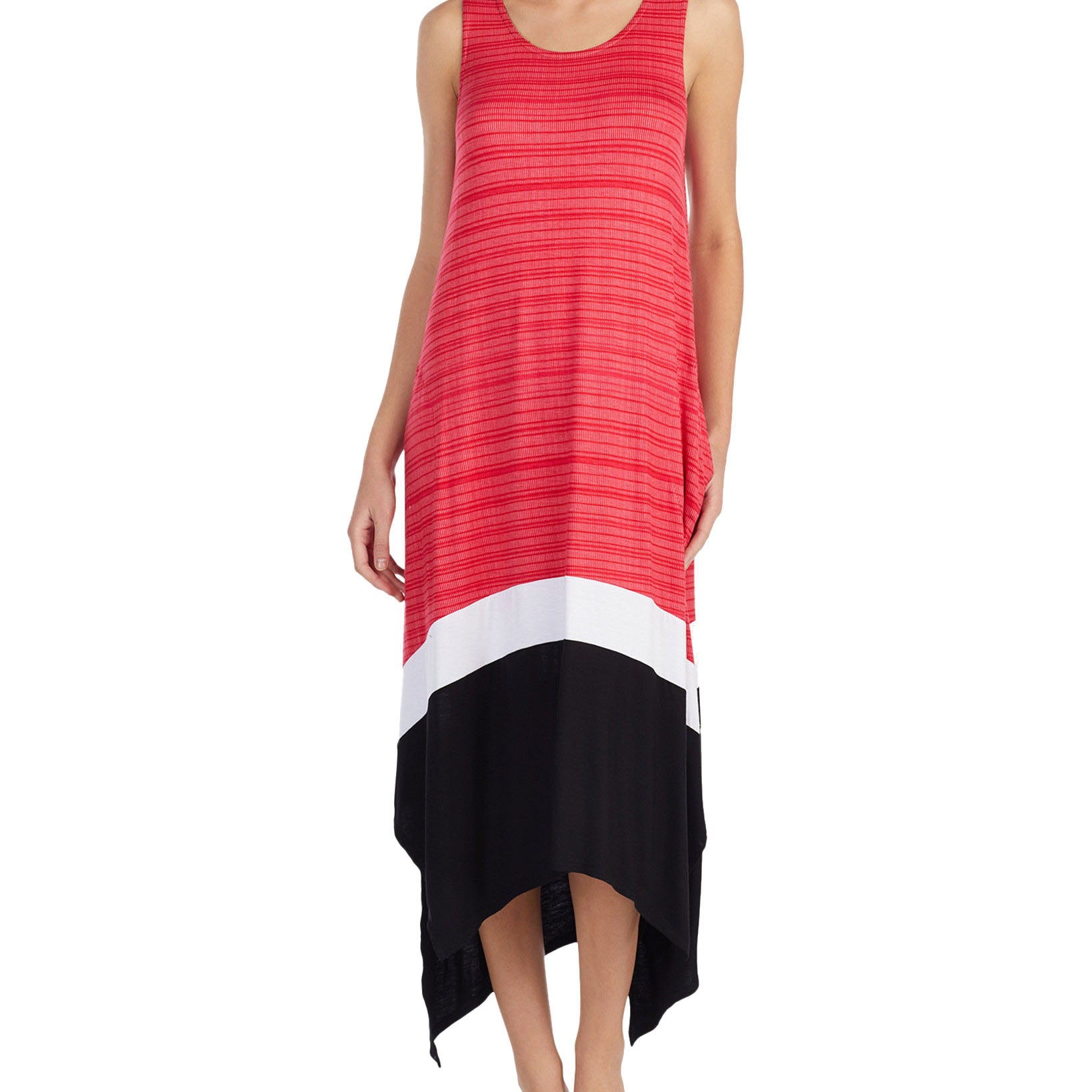 DKNY Women Sleeveless Contrast Panel Nightgown Pink Print
