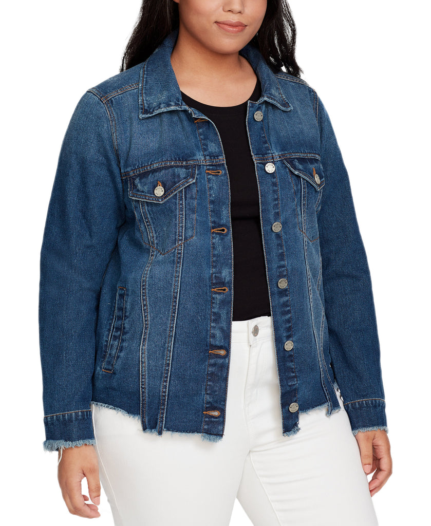 William Rast Women Plus Trendy Cotton Denim Jacket Aqua City
