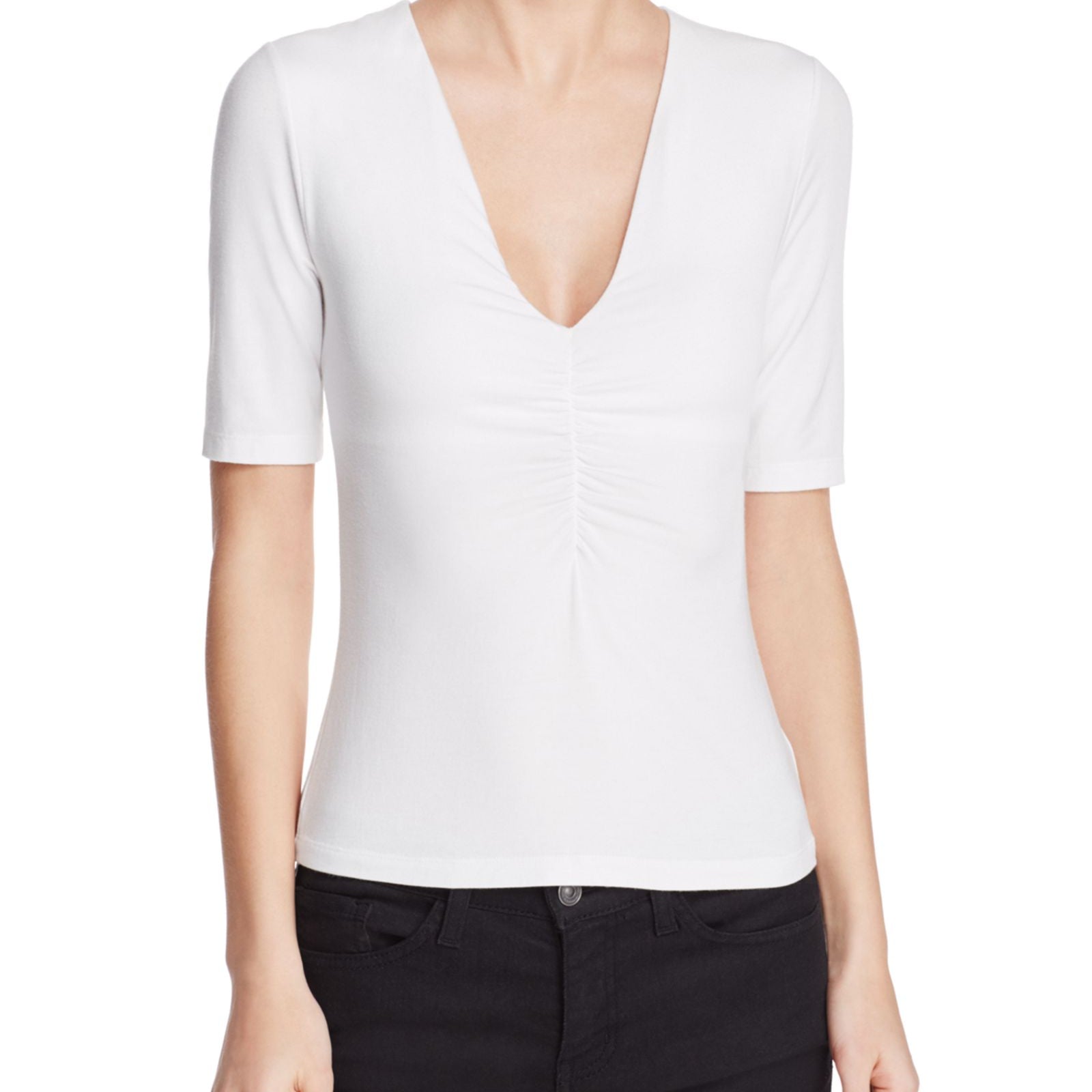 T by Alexander Wang Women Shirred Tee White