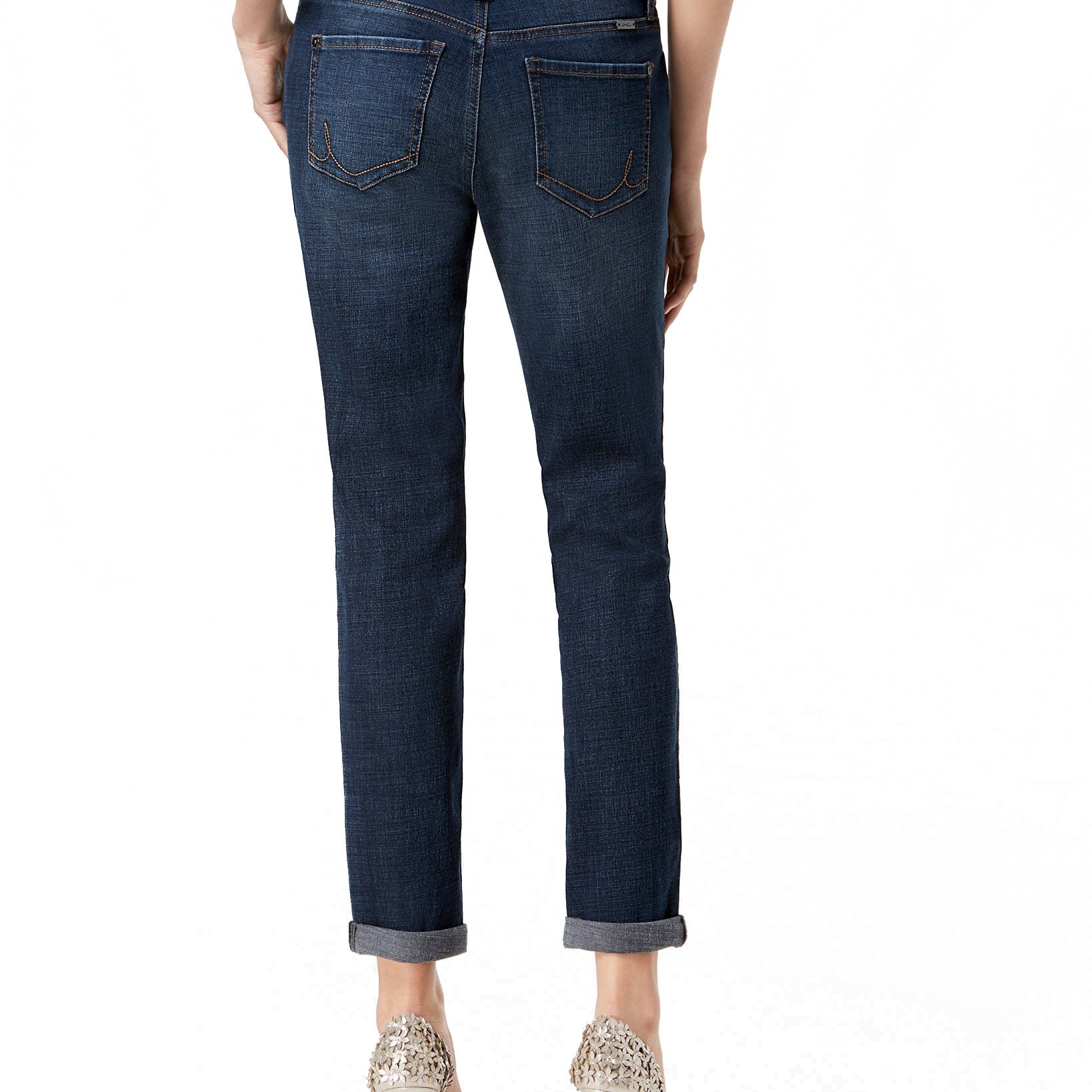 INC International Concepts Women Curvy Mid Rise Straight Leg Jeans