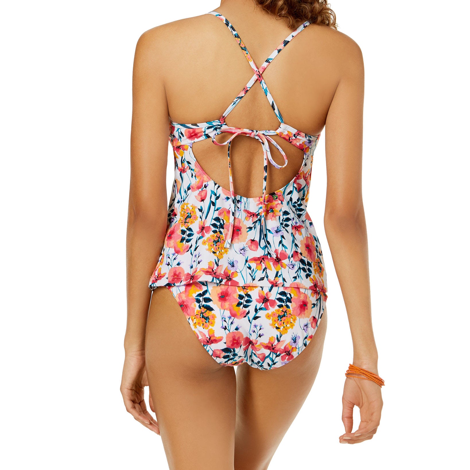 Hula Honey Juniors In Such a Fleury Printed Side Tab Bikini Bottoms