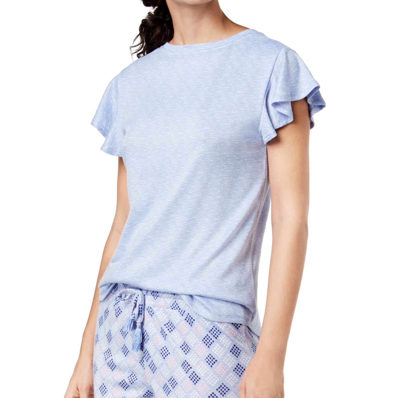 Ande Women Whisperluxe Flutter Sleeve Pajama Top Blue
