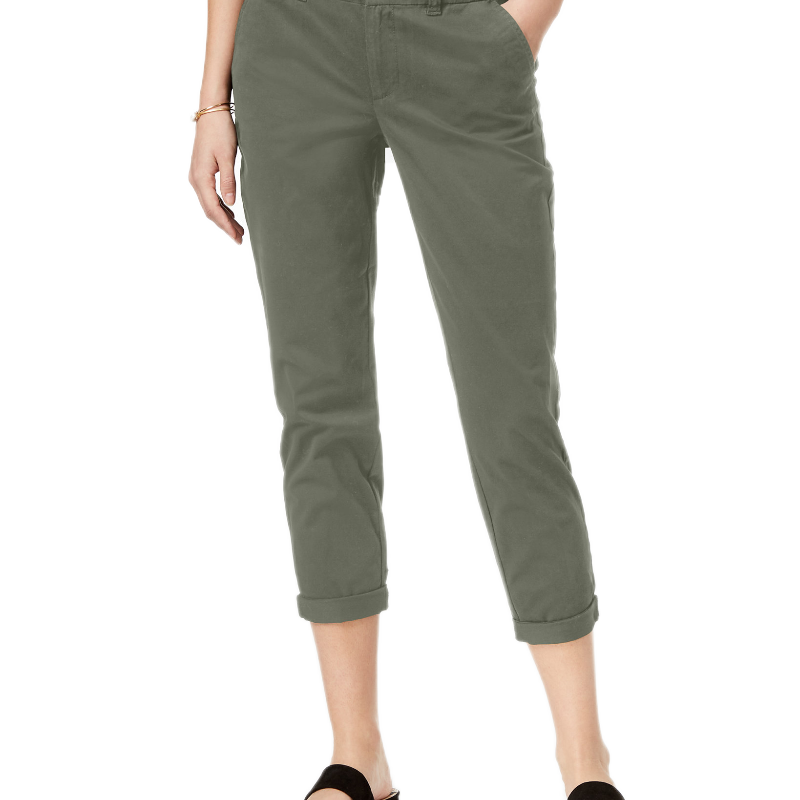 Maison Jules Women Slim Ankle Pants Dusty Olive