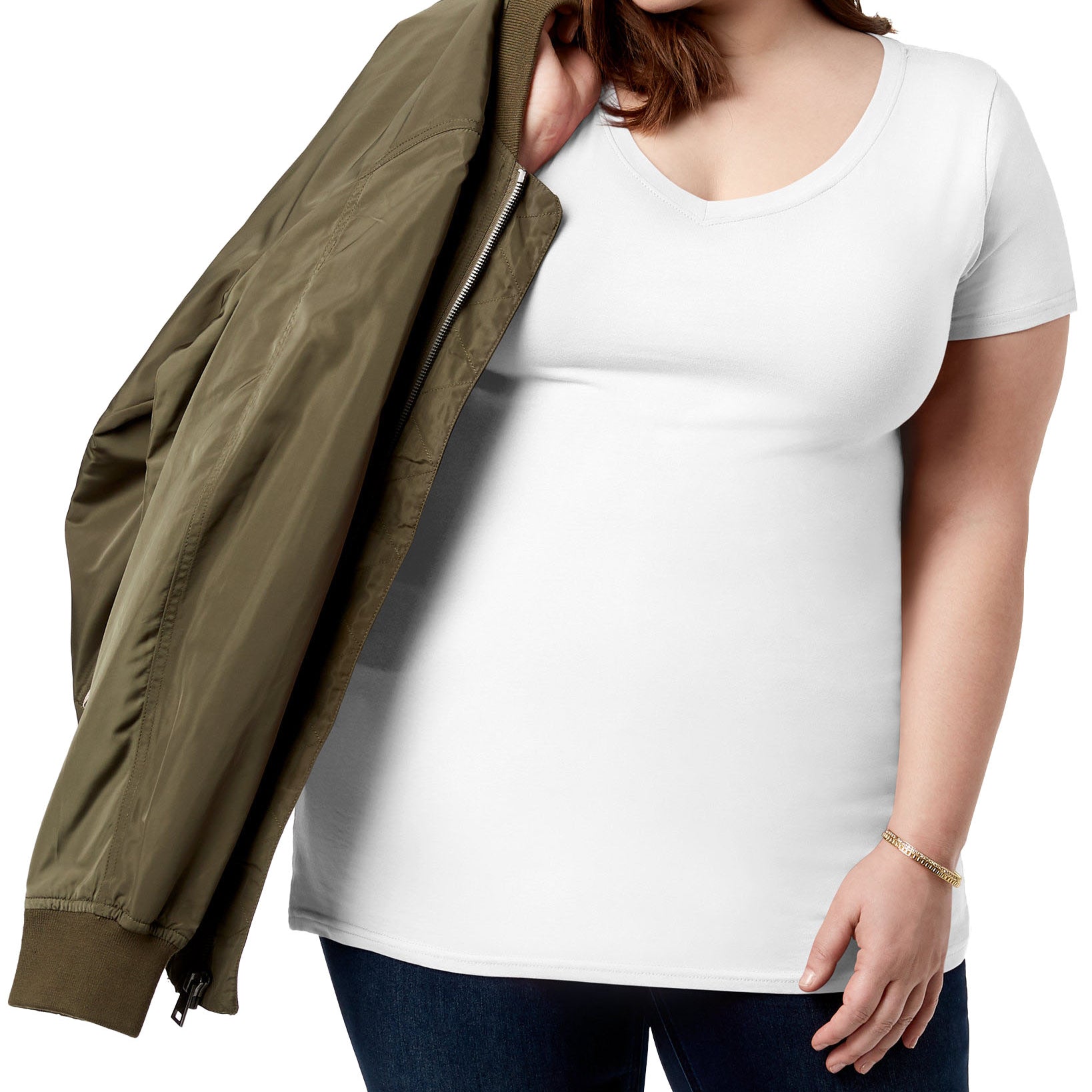 Aveto Women Plus Trendy Fitted V Neck T Shirt