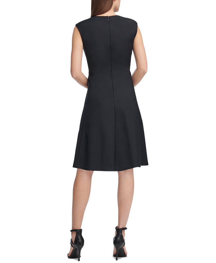 DKNY Women Cap Sleeve Keyhole Fit & Flare Dress