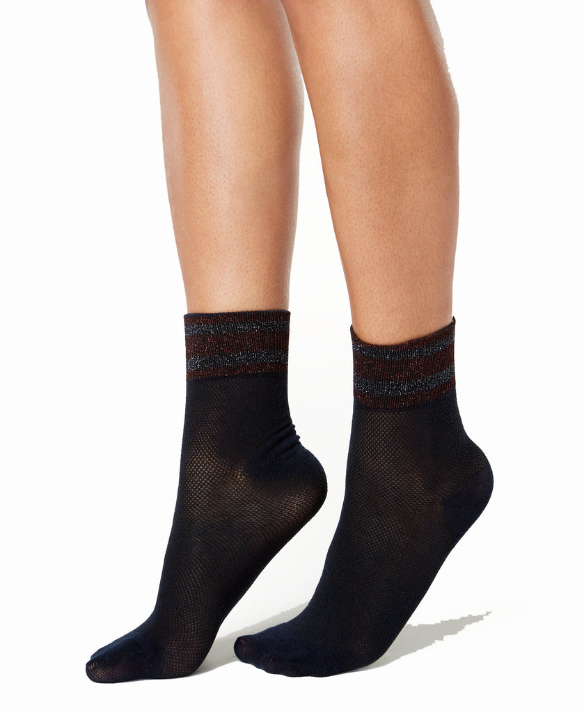 INC International Concepts Women Varsity Stripe Socks Navy