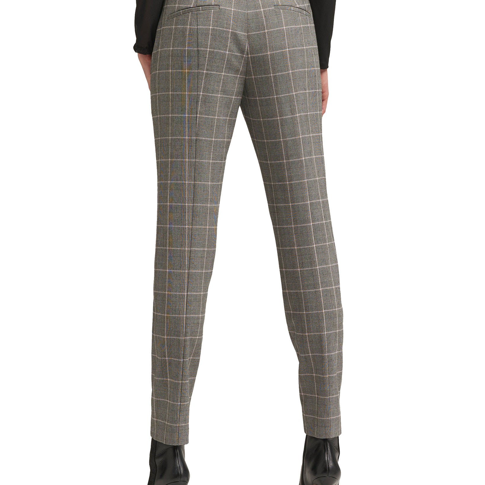 DKNY Women Plaid Straight Leg Pants