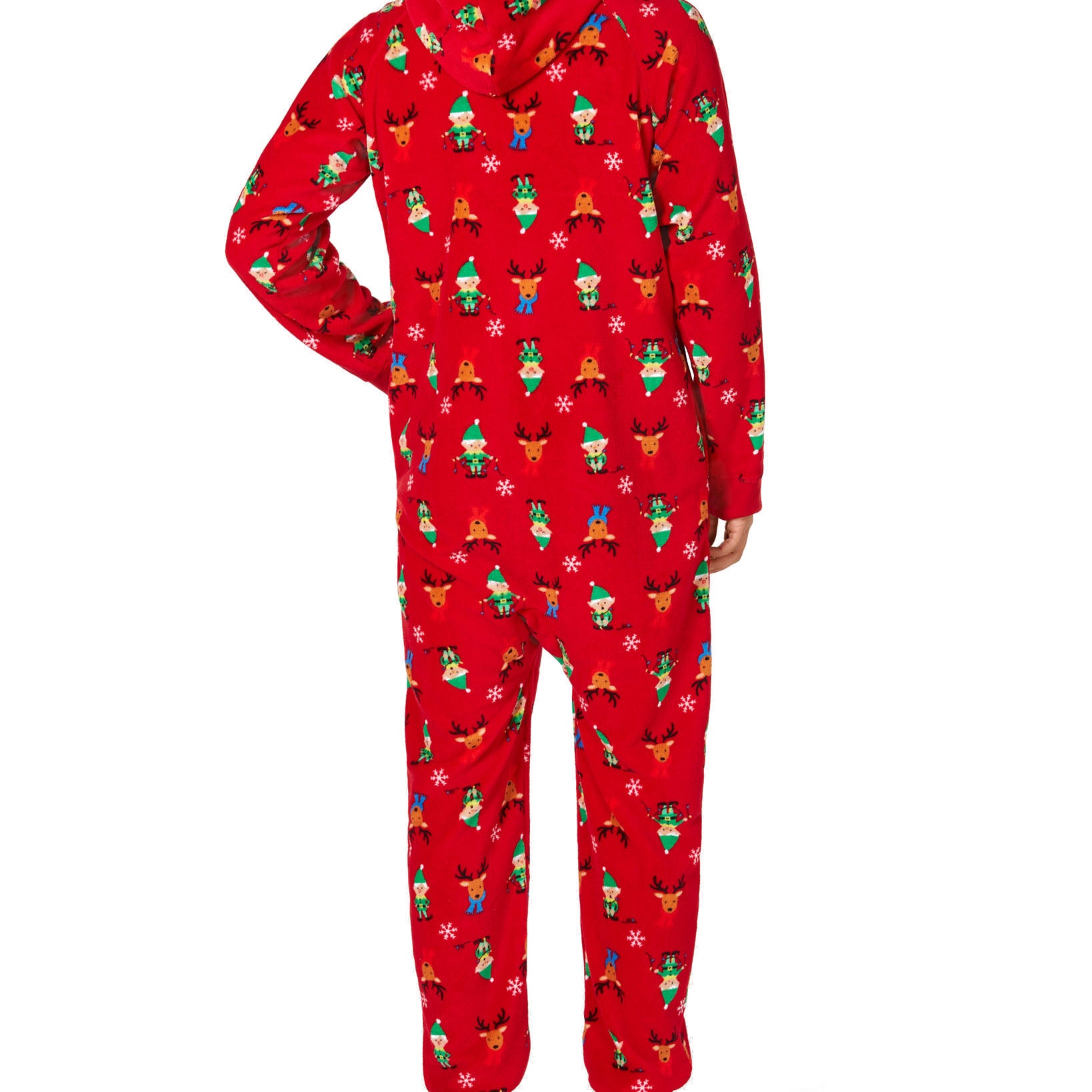 Family Pajamas Men Matching Mens Elf Hooded One Piece