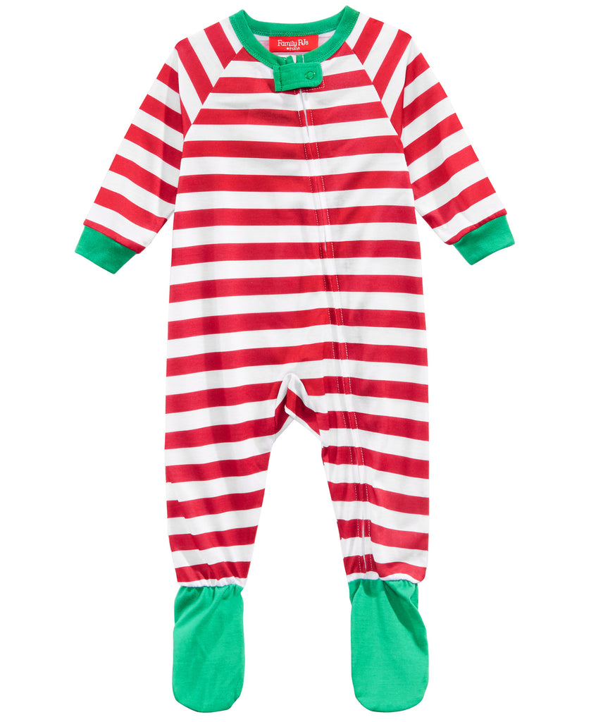 Family Pajamas Infant Matching Infant Holiday Stripe Footed Pajamas Red Holiday