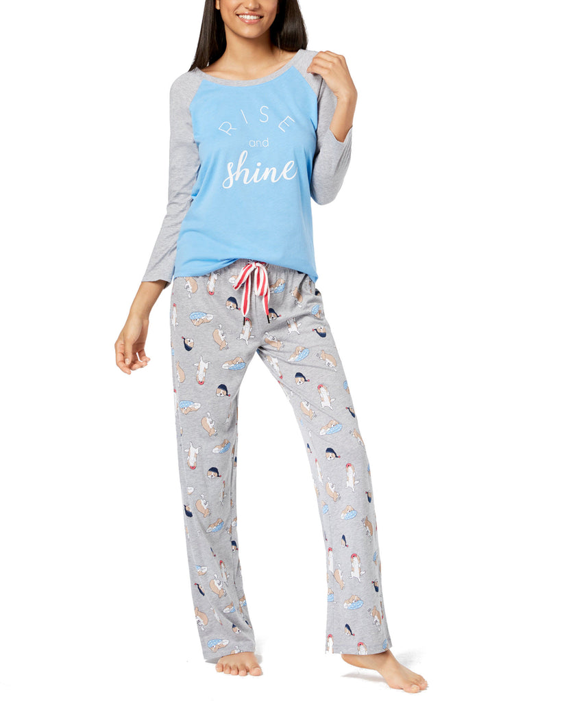 Jenni by Jennifer Moore Women Raglan Sleeve Graphic Pajama Top