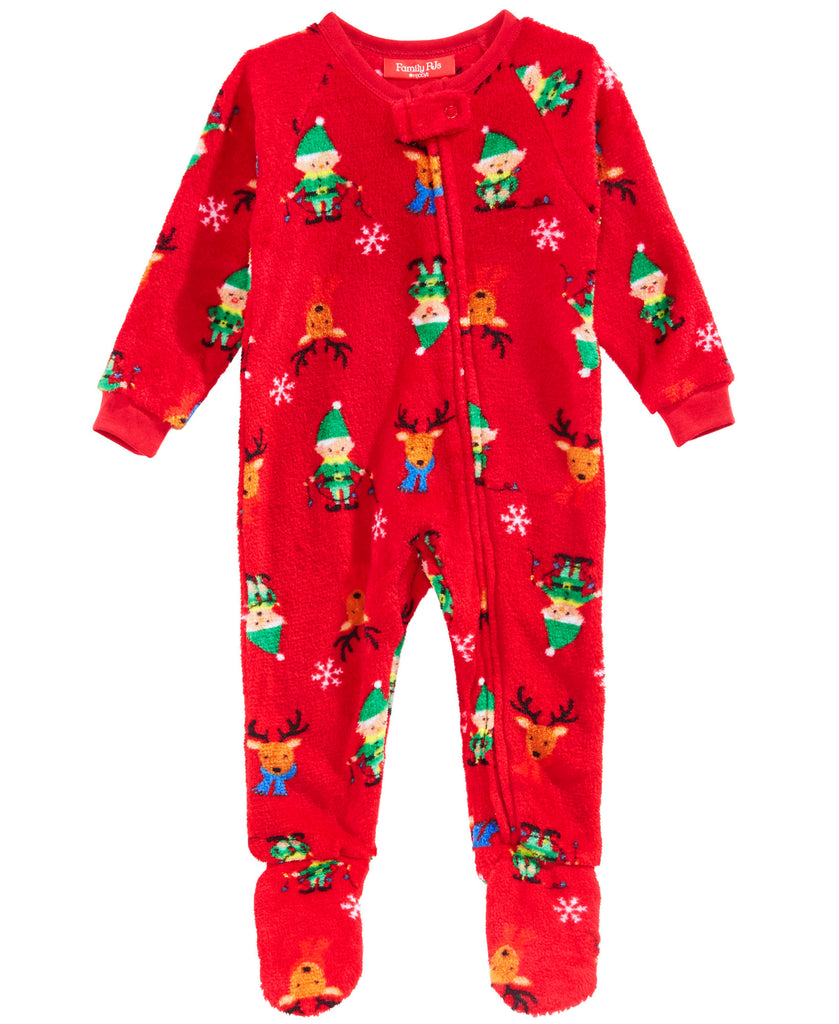 Family Pajamas Baby Matching Winter Fairisle One Piece Elf