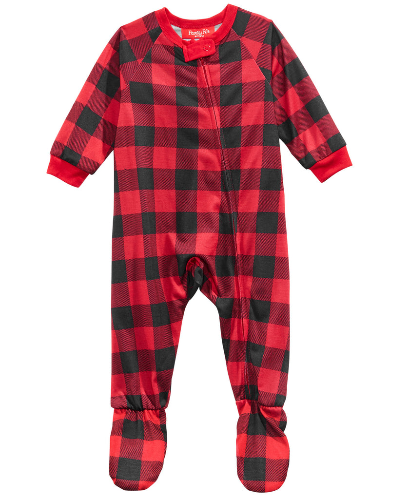 Family Pajamas Infant Matching Infants Fleece Navidad Footed Pajamas Buffalo Check
