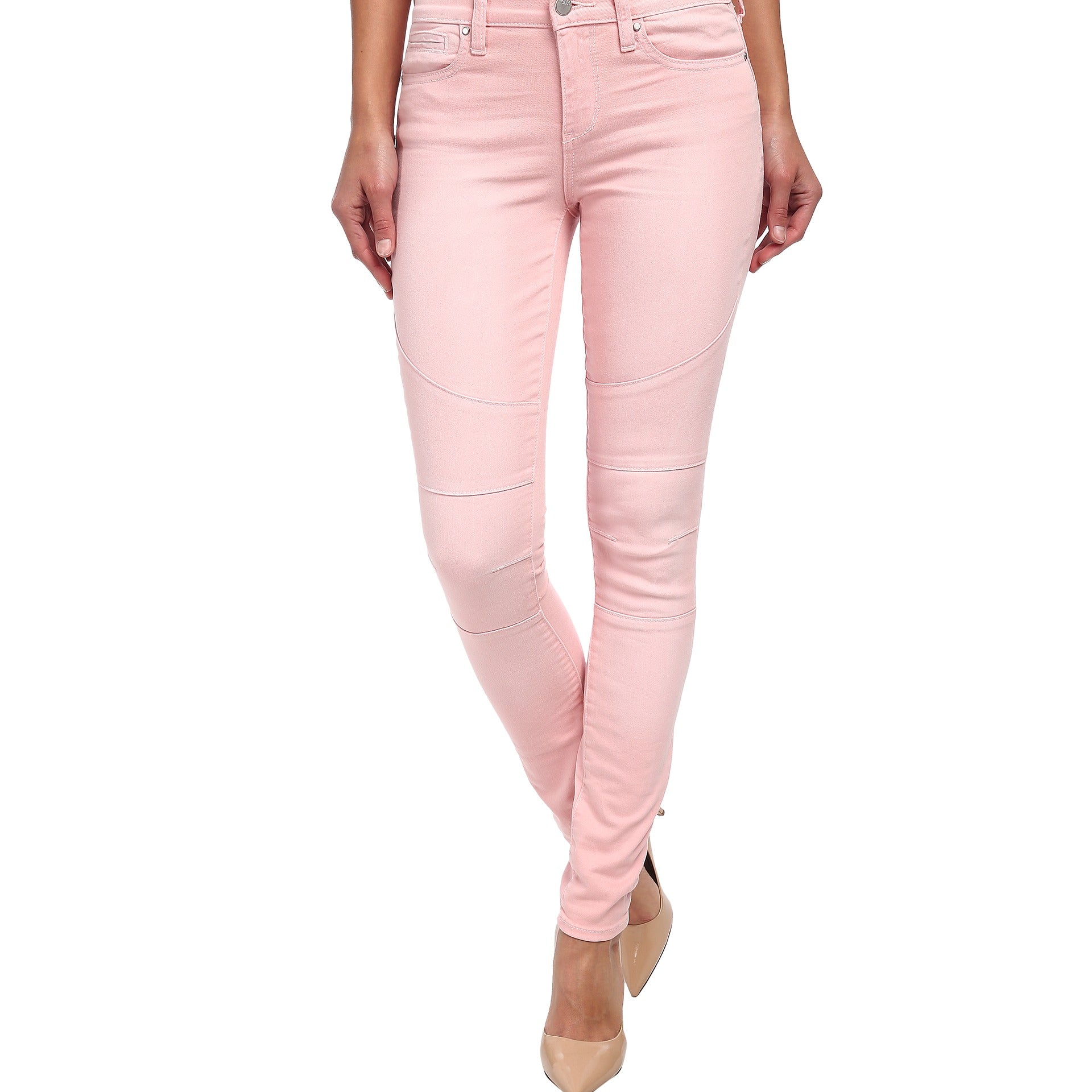 DKNY Women Avenue B Skinny Moto Jeans Flamingo