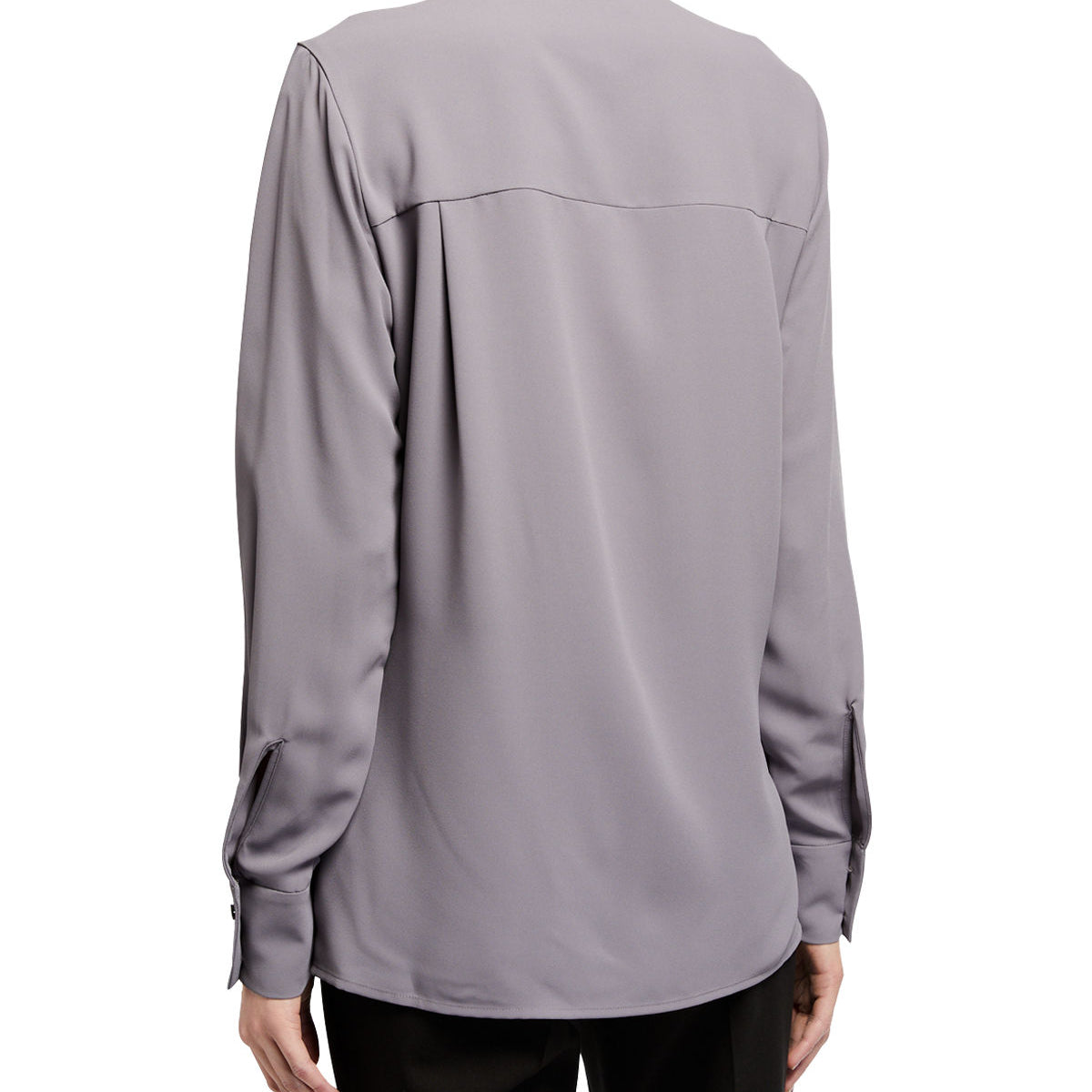 Anne Klein Women Tie Neck Tuxedo Blouse