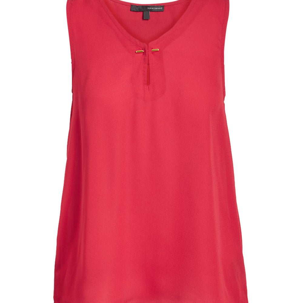 Harve Benard Women Georgette Gold Tone Pin Tank Rouge