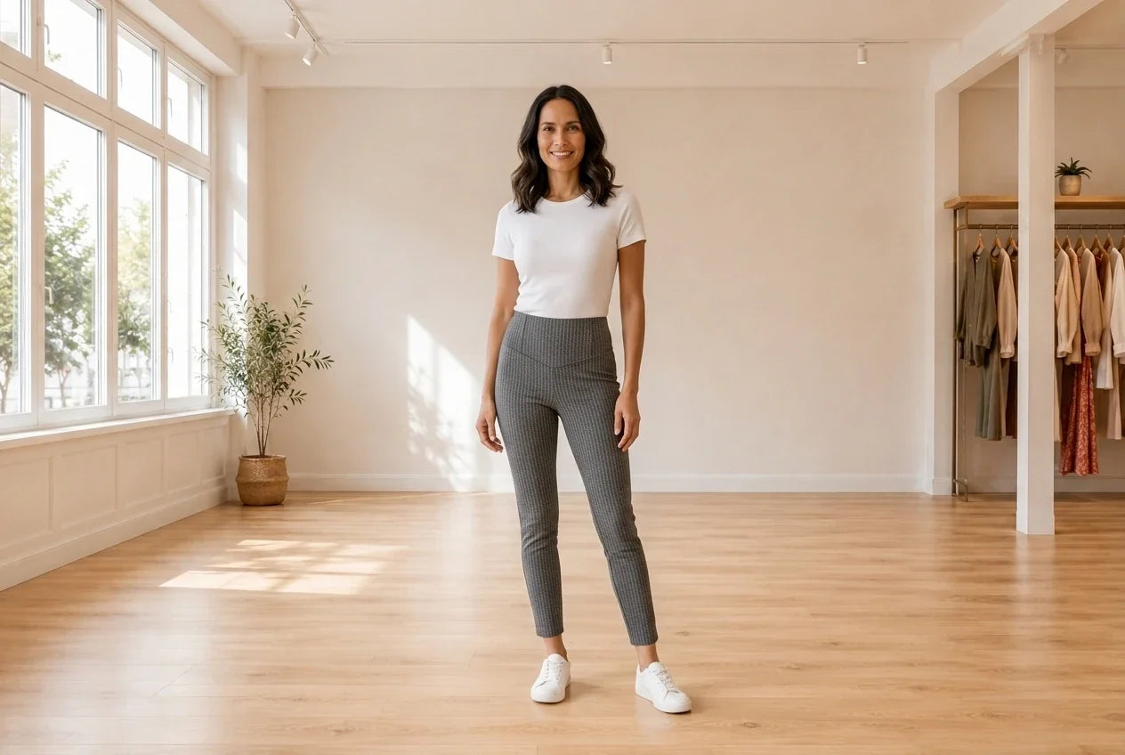 Model wearing Women's Large Pants Women's Printed Corset Pants in Online Warehouse Sale boutique studio
