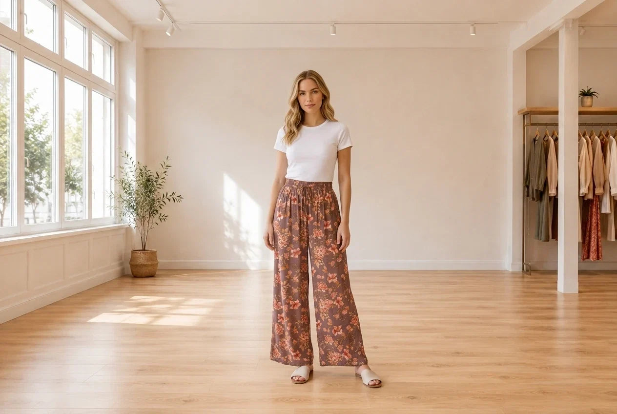 Model wearing Women's XX-Small Pants Women's Faux-Leather Button-Front Pants in Online Warehouse Sale boutique studio