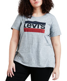 Levis Women Plus Trendy Cotton Logo T Shirt Grey