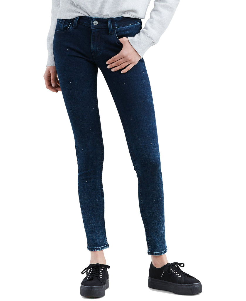 Levis Women 535 Super Skinny Jeans Studded Blue Jean