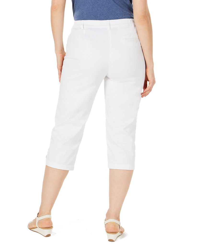 Karen Scott Women Petite Button Hem Capri Pants