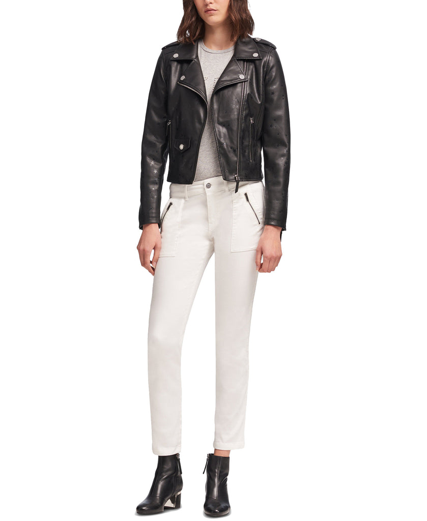 DKNY Women Faux Leather Moto Jacket