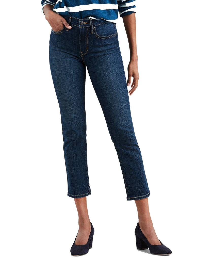 Levis Women 724 Straight Leg Cropped Jeans BLue Story