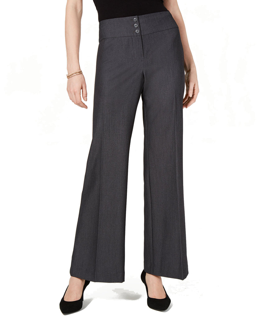 Style & Co Women Stretch Wide Leg Pants DB Grey