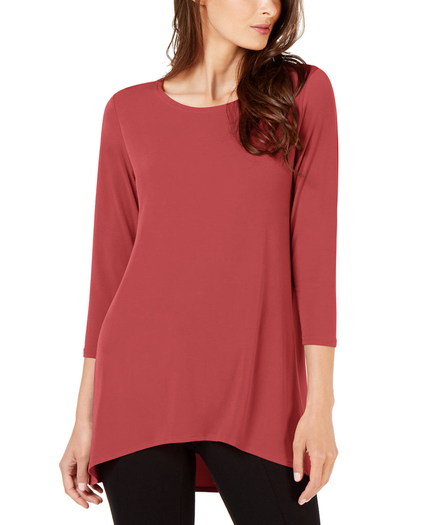 Alfani Women High Low Tunic Cranberry Spice