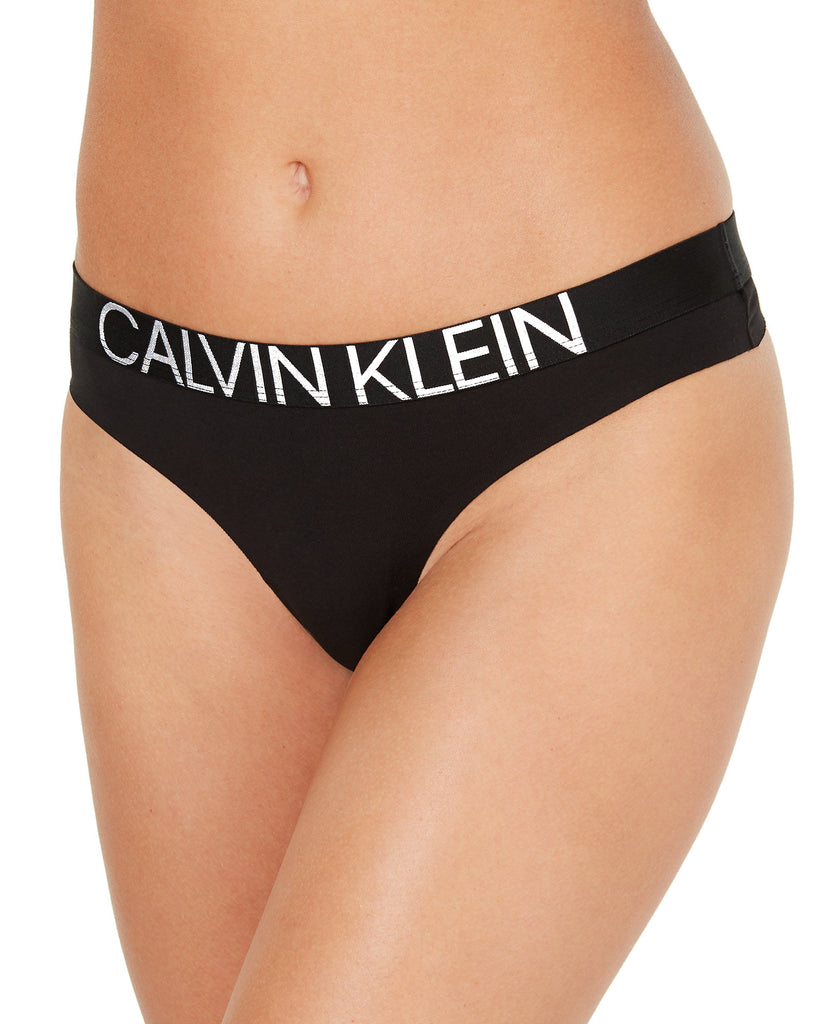 Calvin Klein Women Statement 1981 Logo Thong QF5179 Black