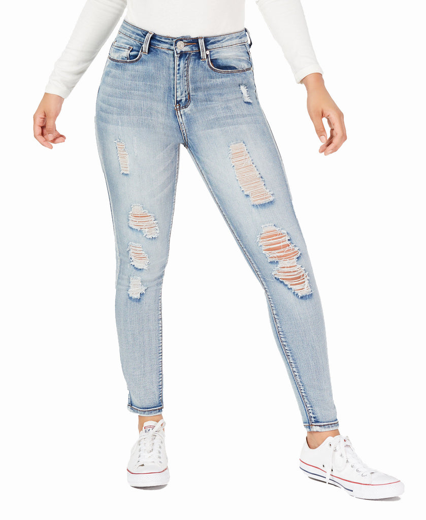 Indigo Rein Women Juniors Ripped Denim Jeggings Leroy