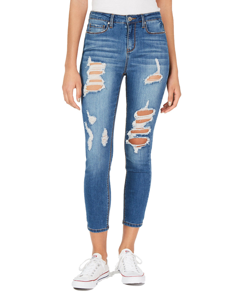 Indigo Rein Women Juniors Ripped Denim Jeggings Van Halen