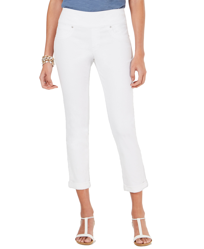 Style & Co Women Pull On Boyfriend Jeans Bright White