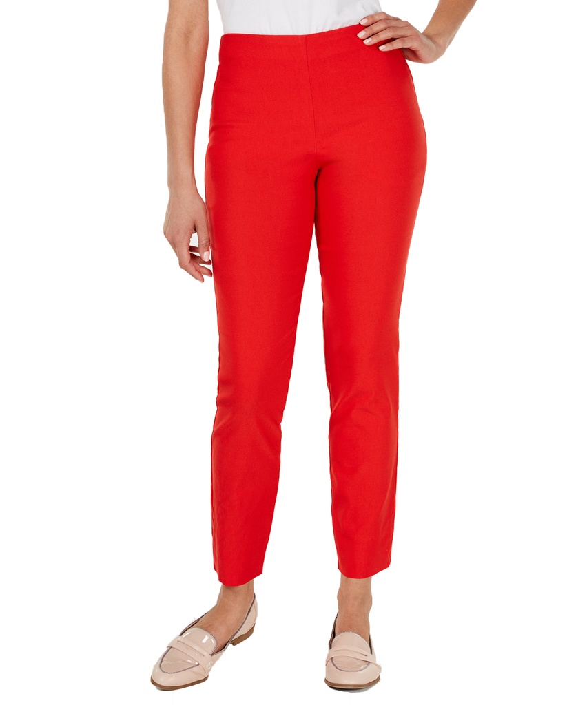 Charter Club Women Chelsea Tummy Control Skinny Leg Ankle Pants Risky Red