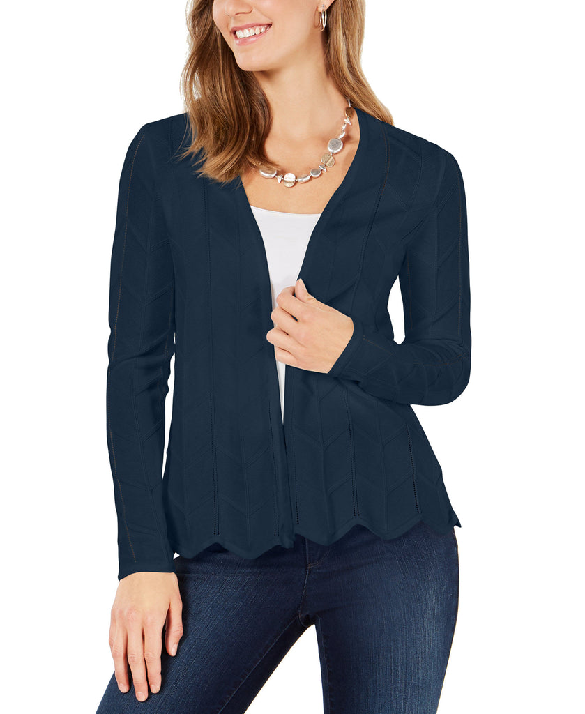 Charter Club Women Open Front Cardigan Deep Black