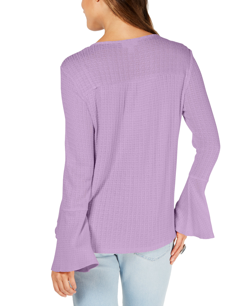 Style & Co Women V Neck Bell Sleeve Top