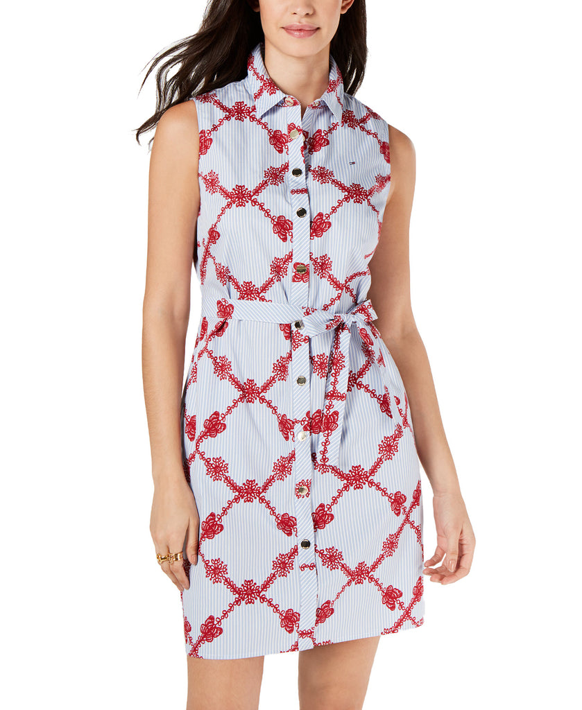 Tommy Hilfiger Women Cotton Printed Belted Shirtdress