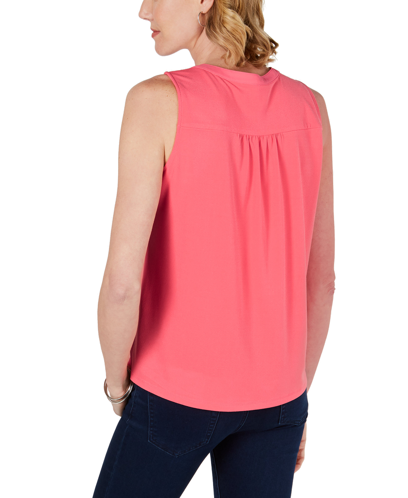 Charter Club Women Sleeveless Pintuck Blouse