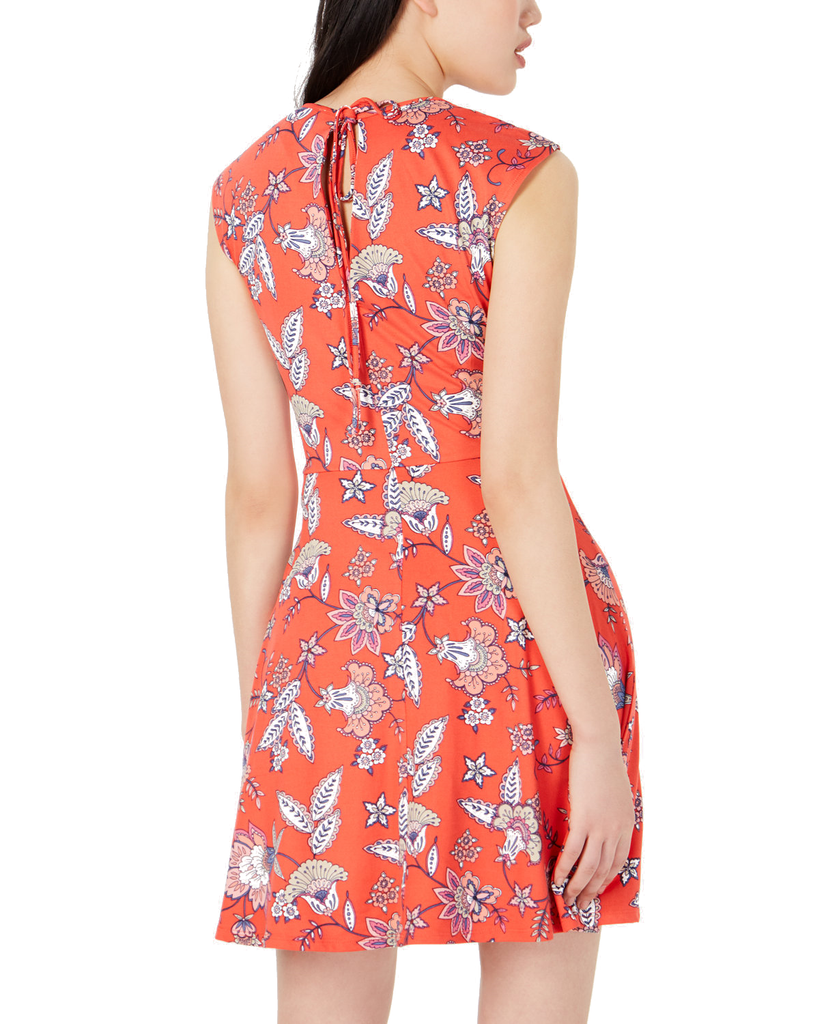 Be Bop Juniors Printed Keyhole A Line Dress