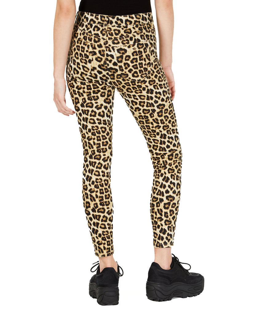 Celebrity Pink Womens Plus Cheetah Print Skinny Ankle Jeans