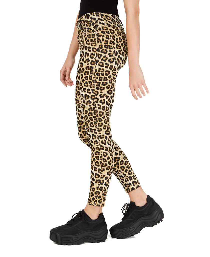 Celebrity Pink Womens Plus Cheetah Print Skinny Ankle Jeans