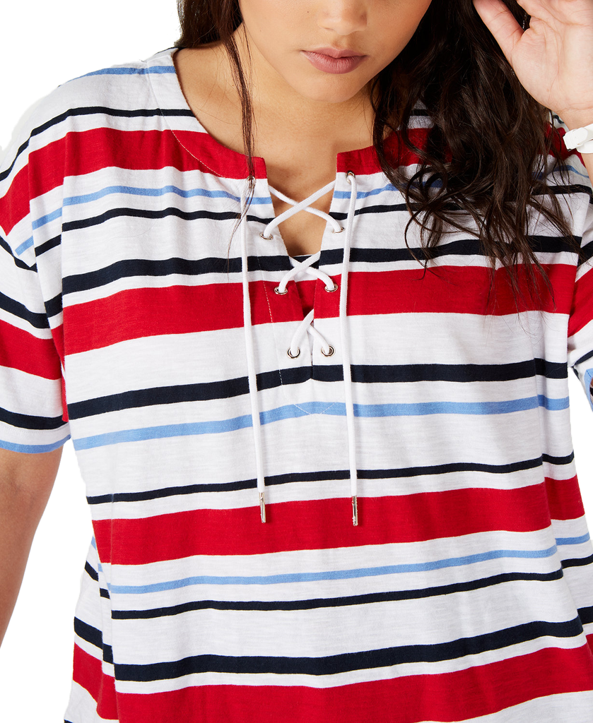 Tommy Hilfiger Women Plus Cotton Lace Up Top