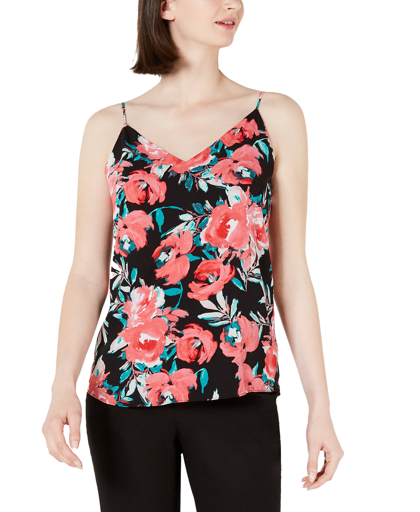 Calvin Klein Women Floral Print Strappy Camisole Coral Multi